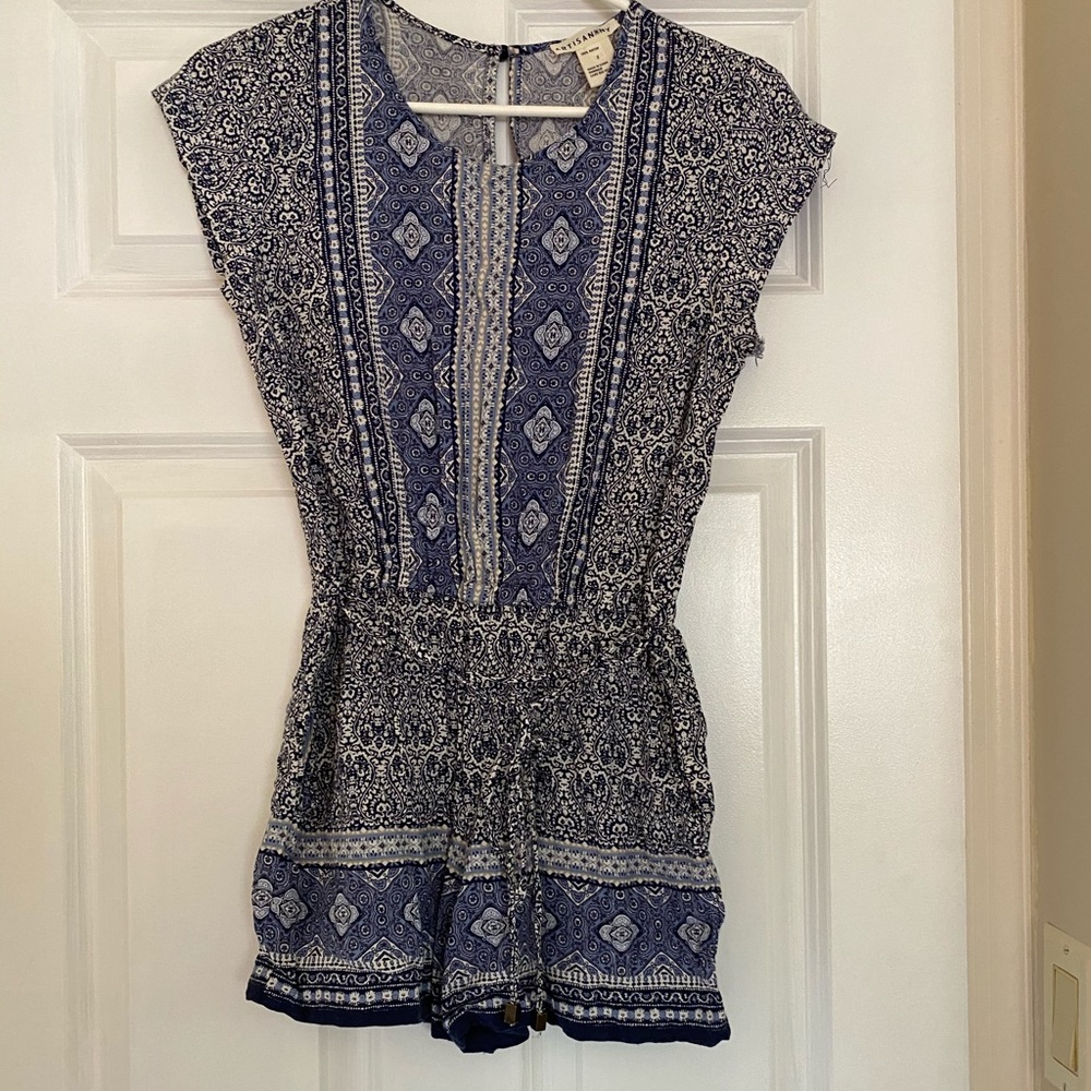 Navy Printed Romper